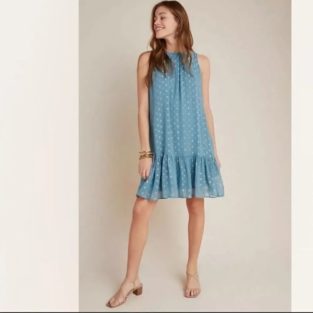 Anthropologie - Blue Natalie Flounced Tunic Dress - Picture 2 of 7